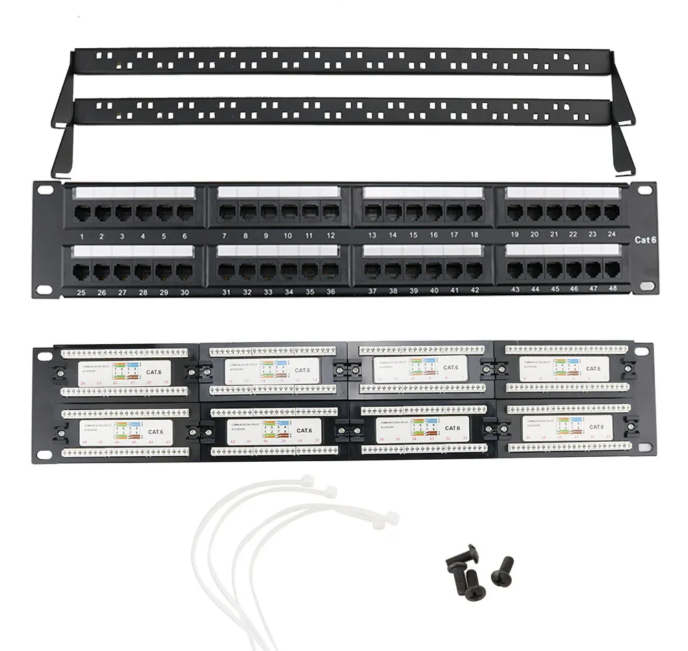 Panel de Parche CAT6 UTP 19" 1U/2U para Rack - imagen 3