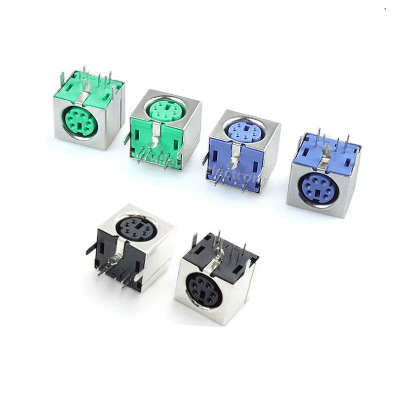 Conector PS/2 de 6 pines color verde para teclado