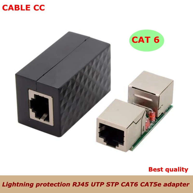 Protector sobretensiones RJ45 hembra-hembra CAT6 UTP STP oro - imagen 4