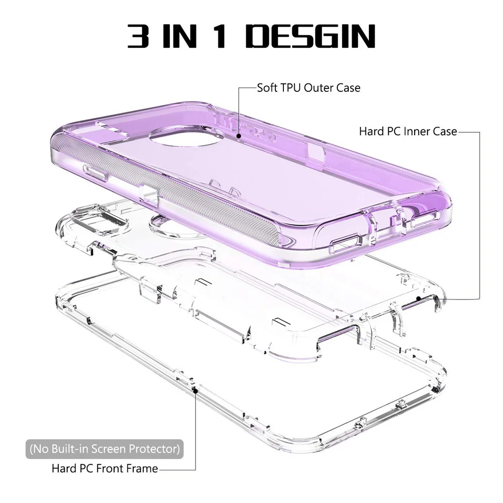 Funda transparente para iPhone vista frontal