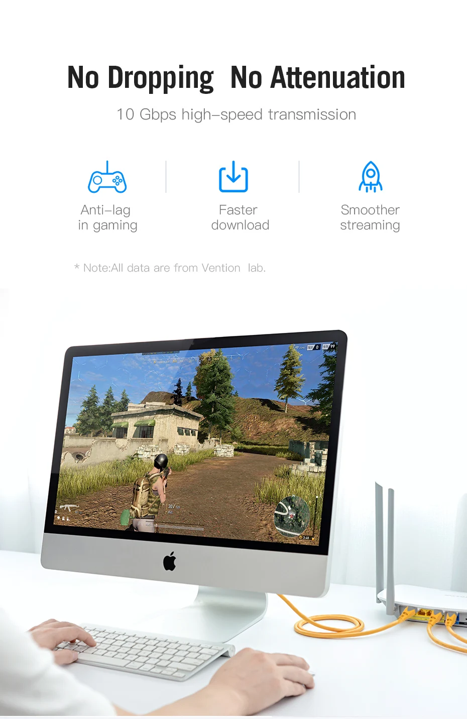 Conector RJ45 blindado del cable Vention Cat6A