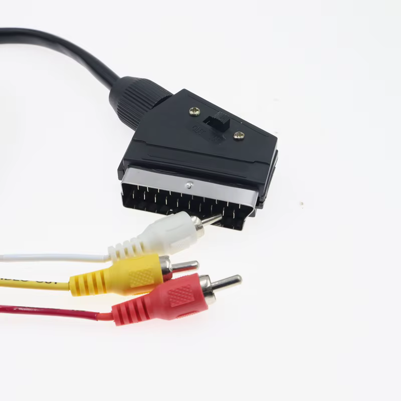 Detalle de los conectores RCA y Scart