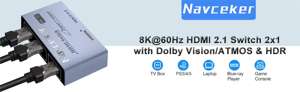 Switch HDMI Navceker vista frontal