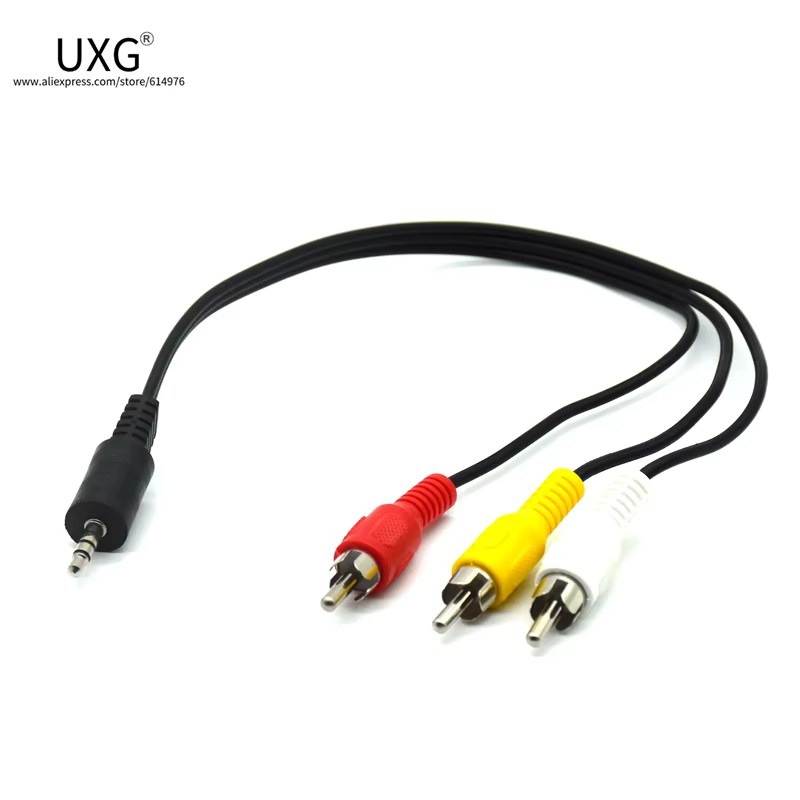 Cable adaptador 3,5mm a RCA para conexión de videocámara