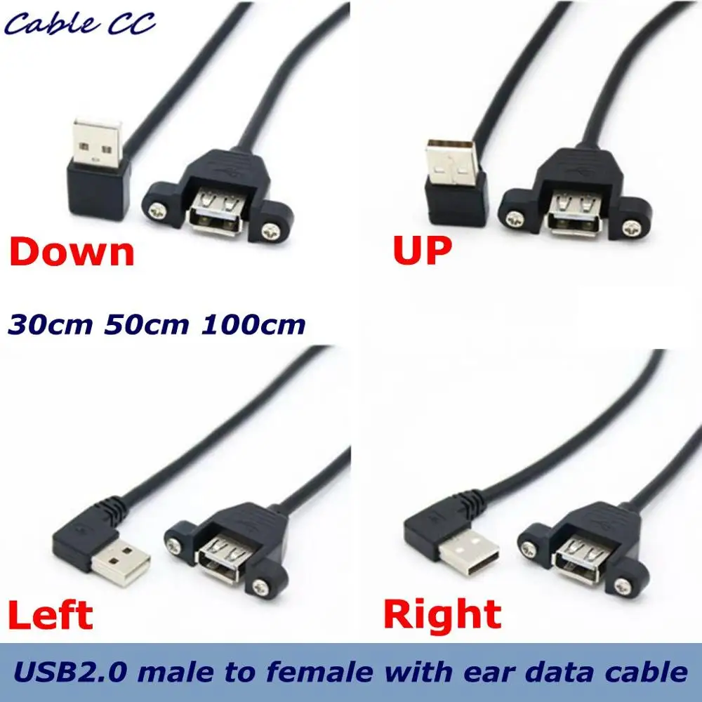 Extensor USB Hembra 30 cm – Cable Ángulo 90° para Montaje