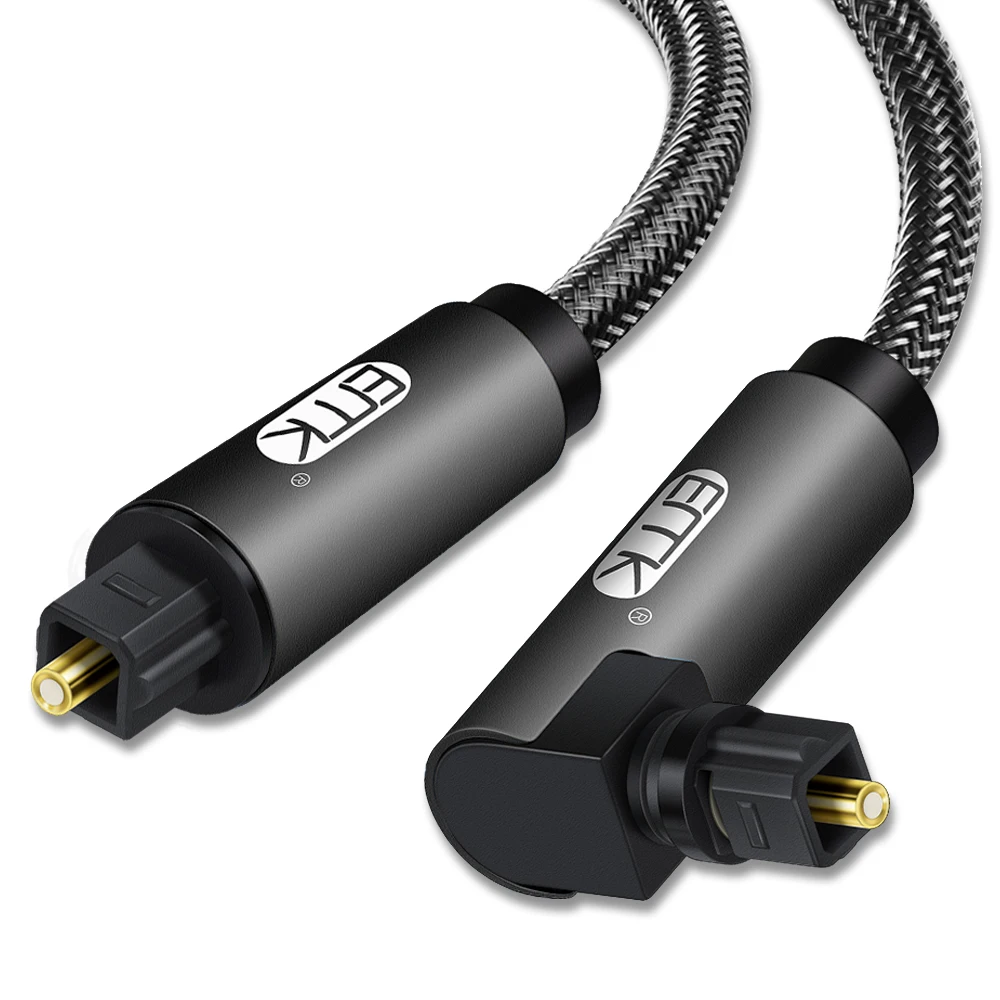 EMK Cable Toslink Optico Corto 90 Grados SPDIF - Audio Digital - imagen 5