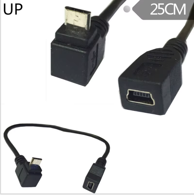 Vista frontal del adaptador mostrando el conector micro USB macho