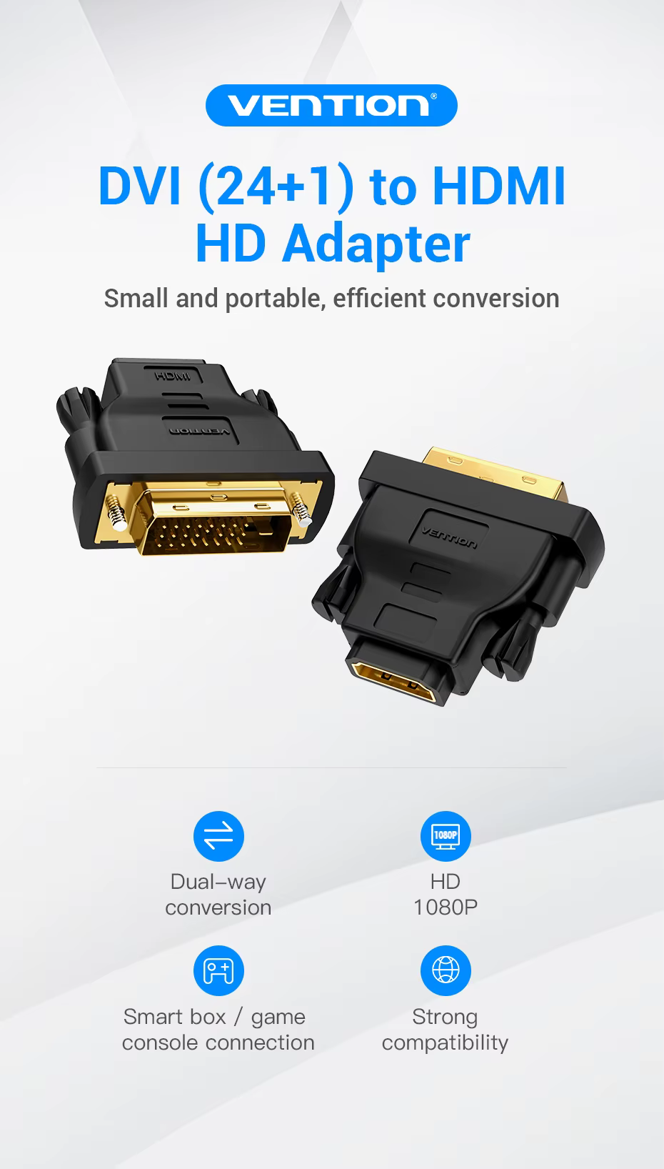 Adaptador DVI a HDMI compacto