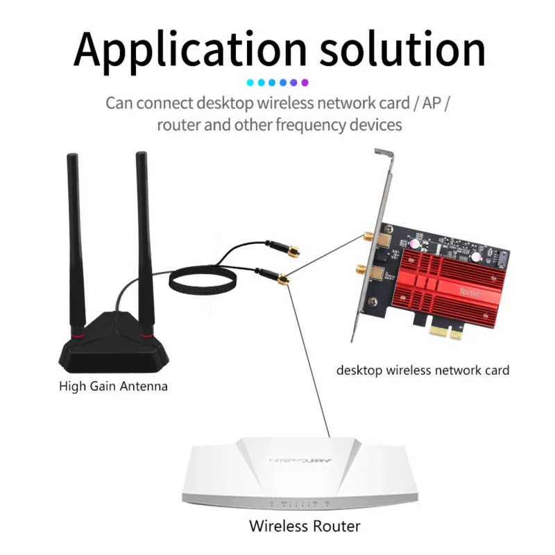 AX200 Antena Externa de Alta Ganancia 2.4/5 GHz para PCIE WiFi - imagen 4