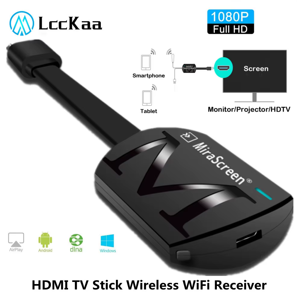 Dongle HDMI LccKaa conectado al puerto HDMI del TV