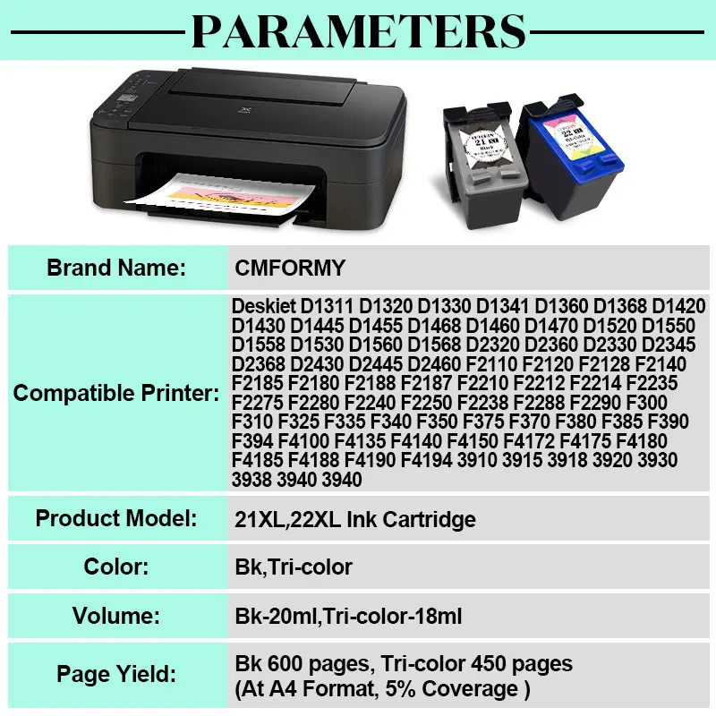 HP 21XL Cartucho Tinta – Deskjet F2280 F4180 F4100 F2100 F2200 F300 - imagen 4