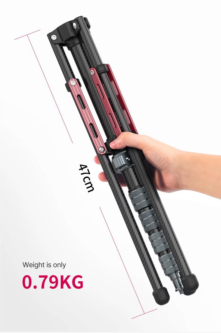 Monopie Ulanzi MT-49 plegado para viaje