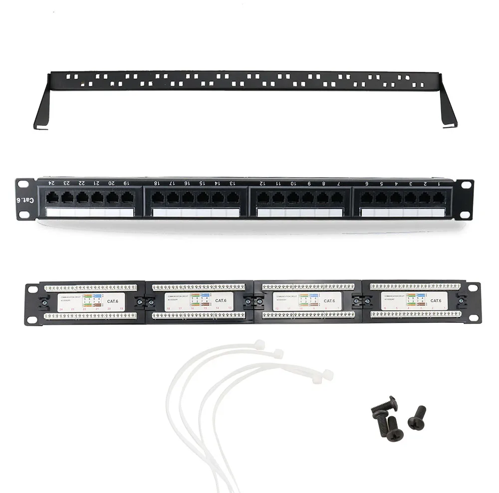 Panel de Parche CAT6 UTP 19" 1U/2U para Rack