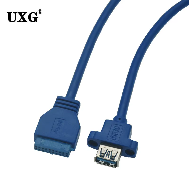 Cable extensión USB 3.0 con trenzado blindado azul