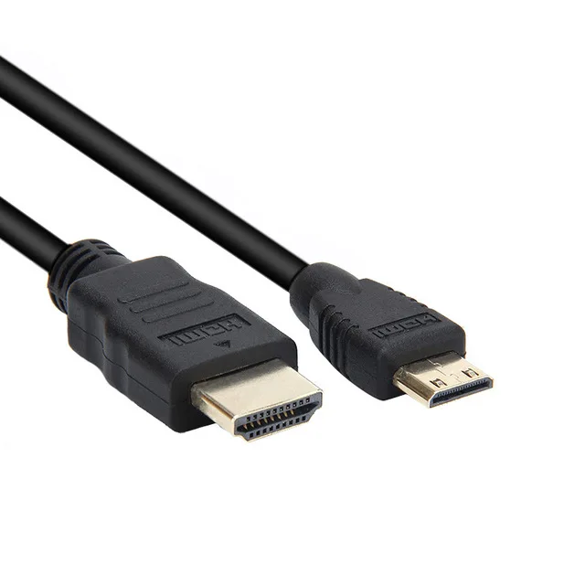Cable mini HDMI a HDMI con conectores dorados