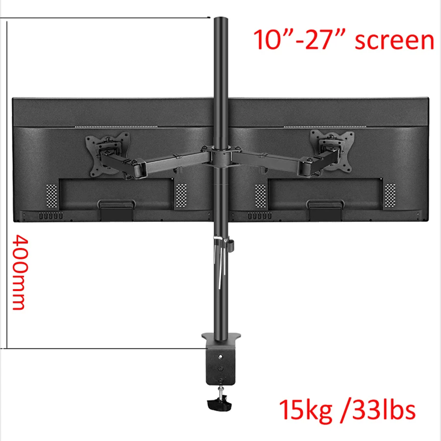 Soporte Monitor Dual Brazo Giratorio 360° 10-27 Pulgadas - imagen 2