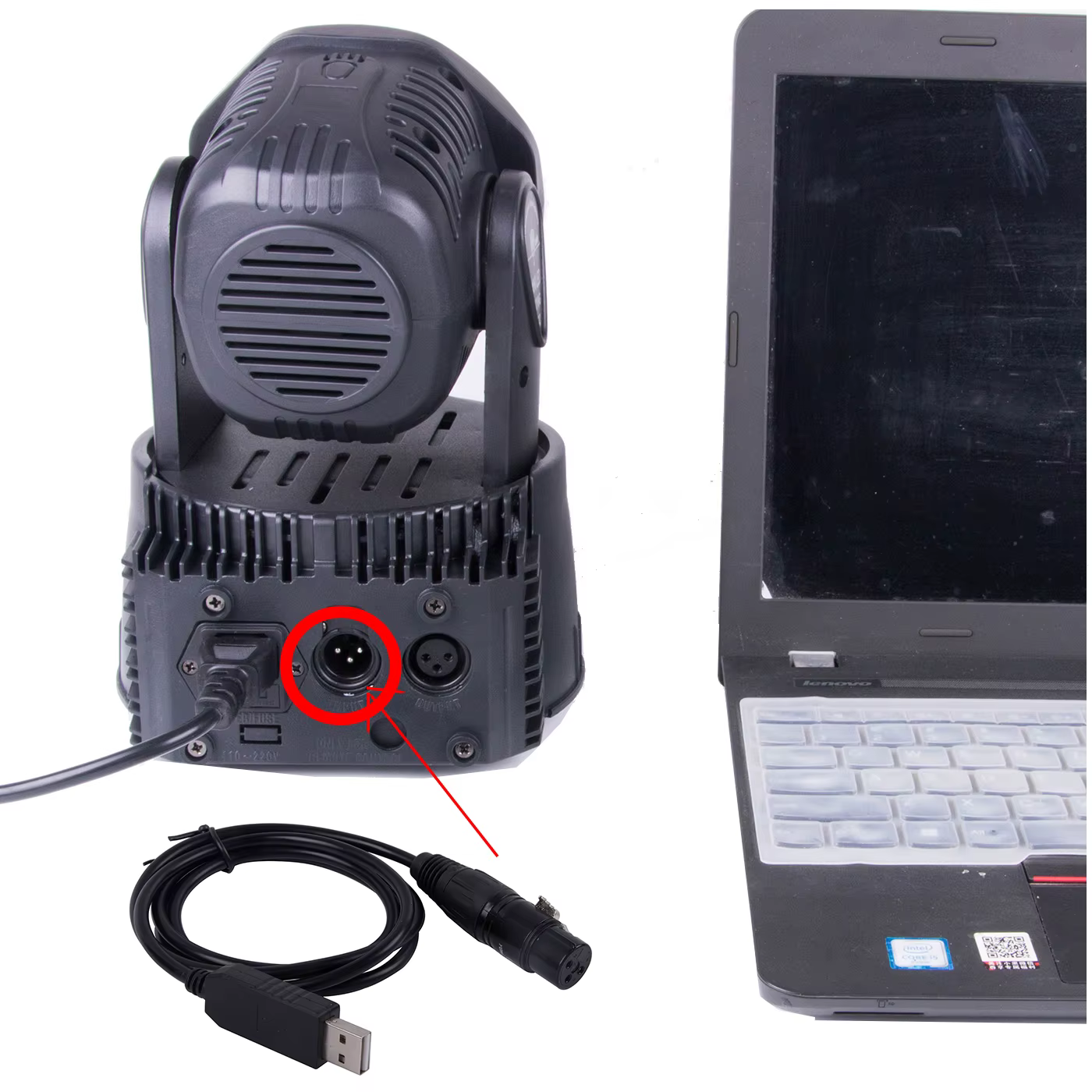 Detalle del conector DMX