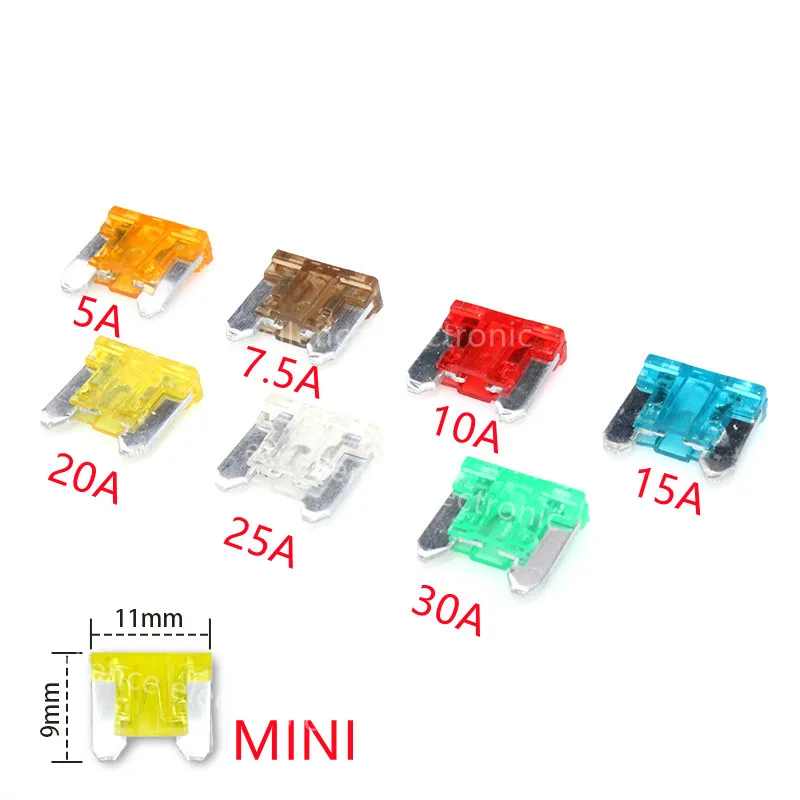 Kit de 10 fusibles mini para vehículos