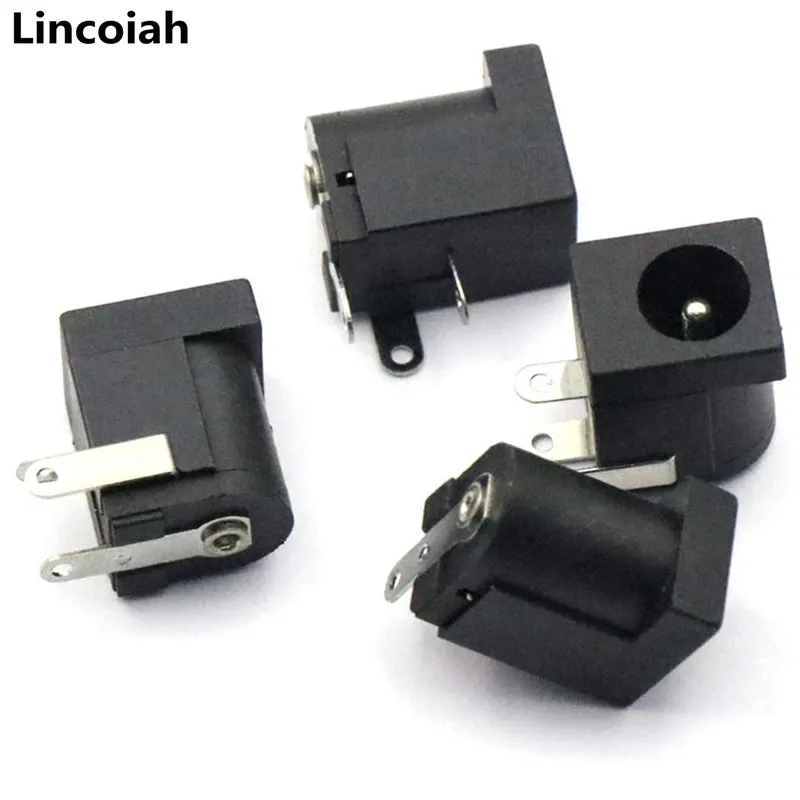 Conector DC-005 vista frontal negro