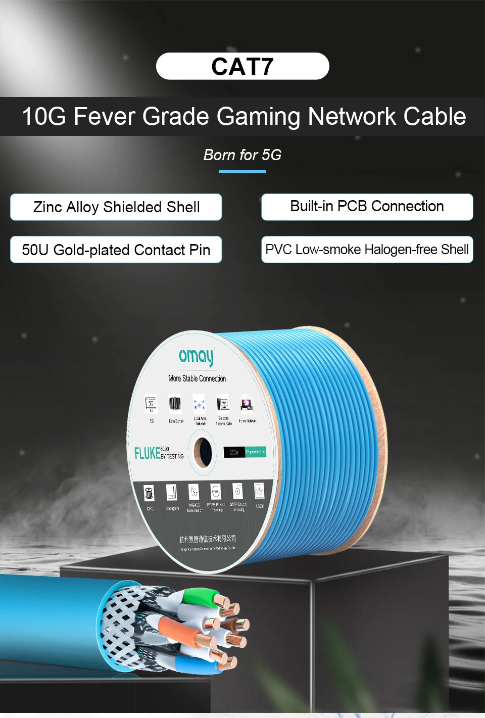 Cable OMAY CAT7 con blindaje S/FTP