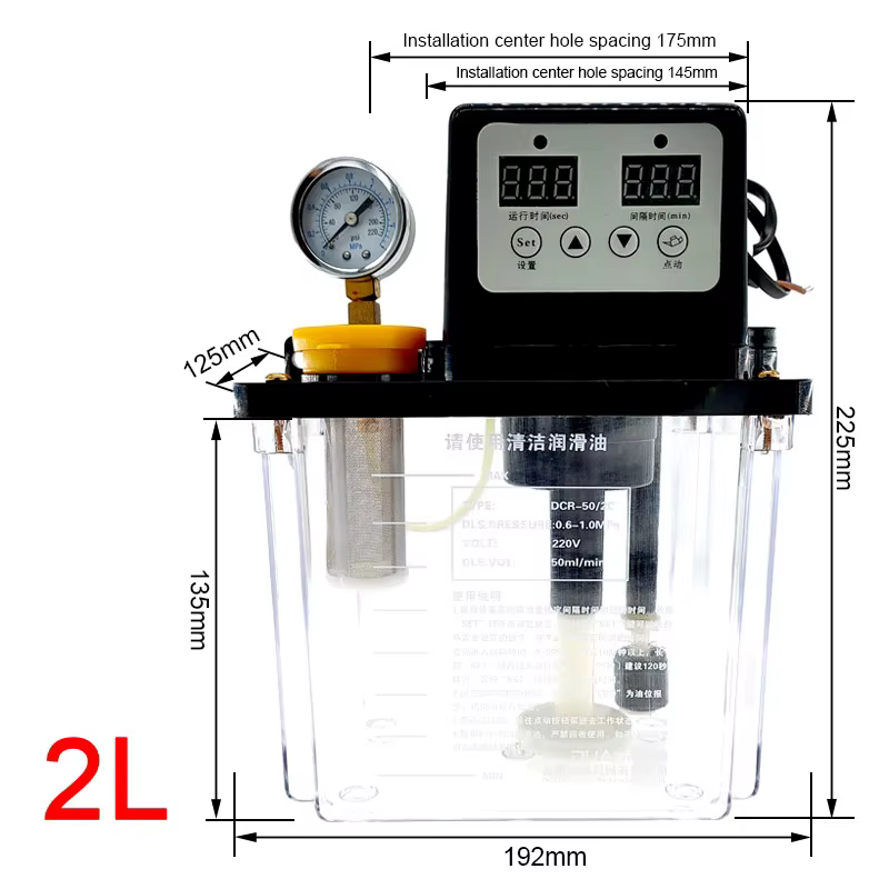 Bomba de lubricante 2L con tapa transparente para verificar nivel de aceite