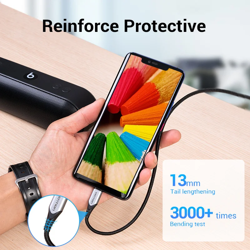 Vention Cable USB-C Carga Rápida para Samsung S21 y Xiaomi Redmi Note 8 - imagen 5