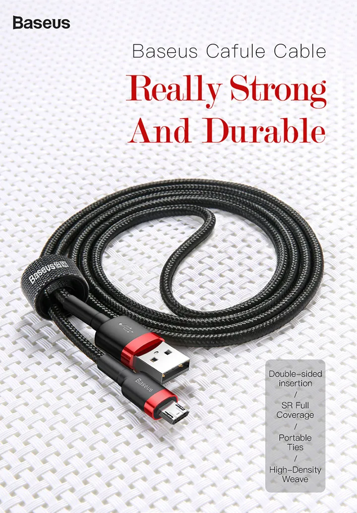 Cable Baseus Cafule con diseño de tejido trenzado