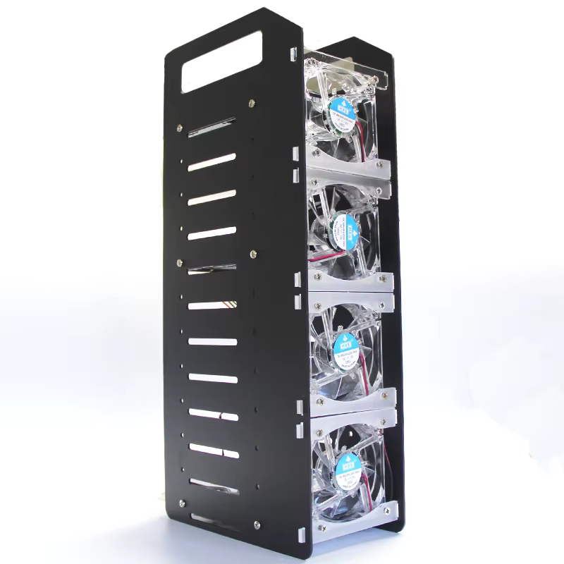 Detalle de los soportes de ventilador