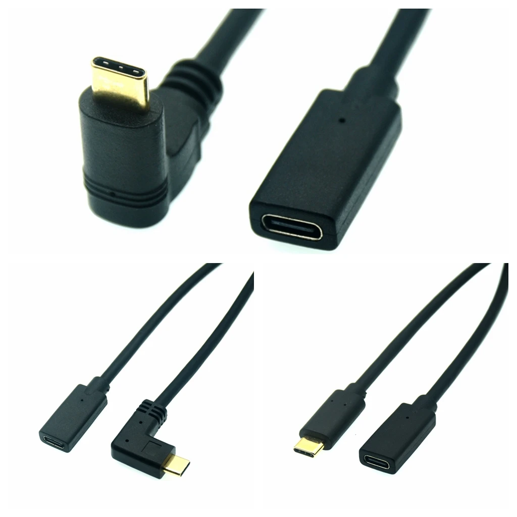 Cable USB-C con ángulo recto y orificio de montaje