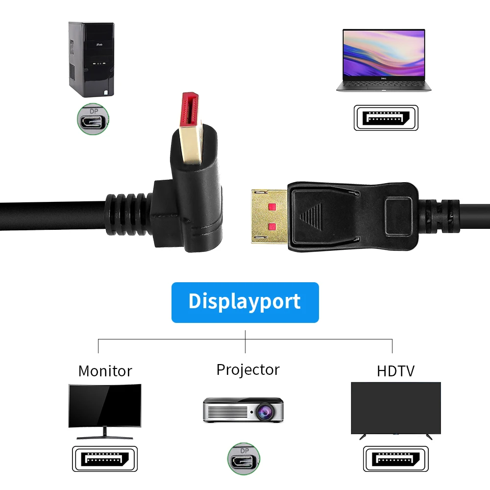 Cable DisplayPort 1.4 UXG vista frontal