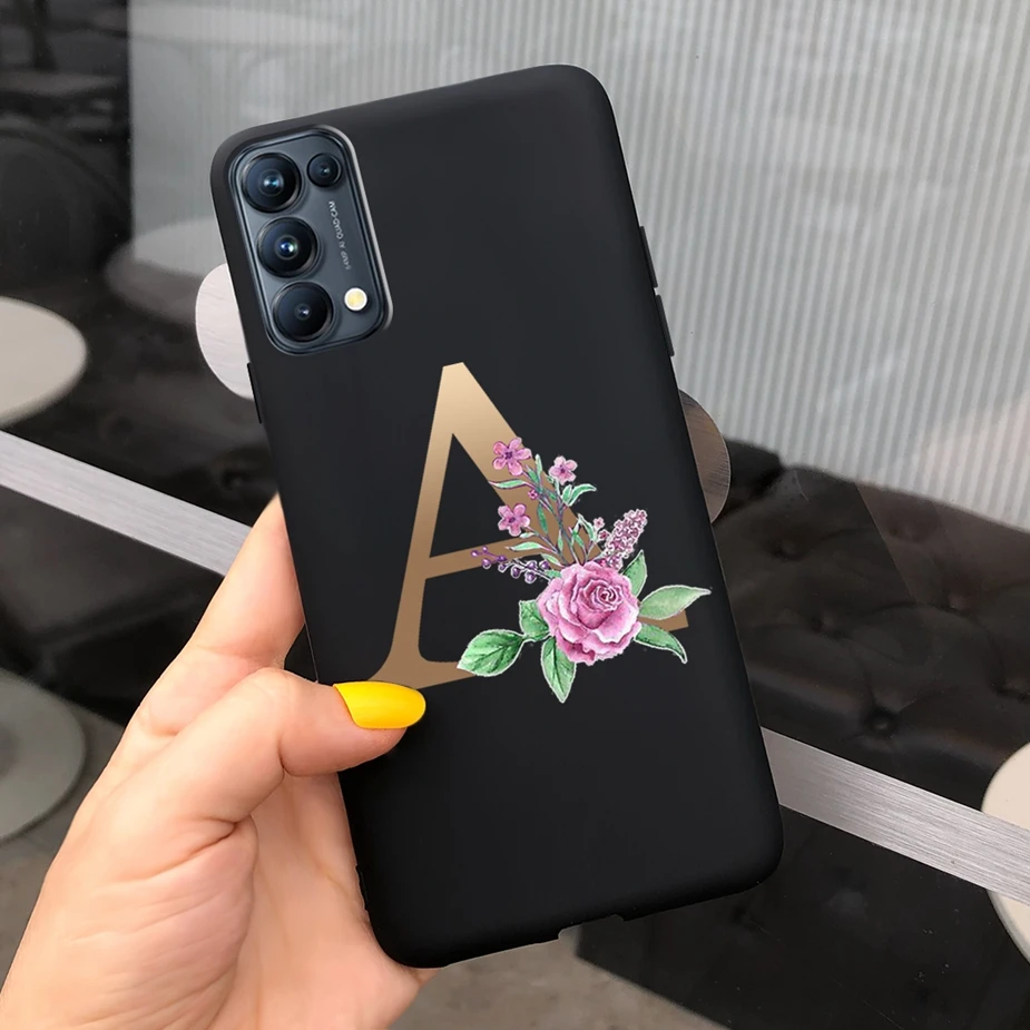 Funda trasera con diseño de letras lindas para Oppo Find X3 Lite