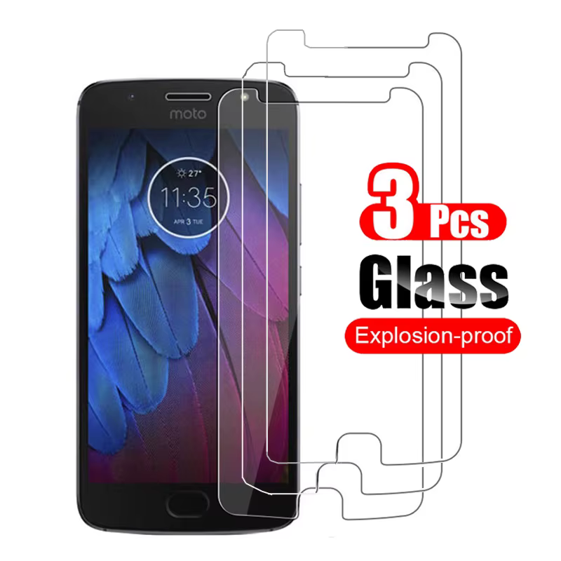 Vidrio templado aplicado sobre la pantalla del Moto G5S Plus