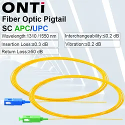 ONTi Cable Fibra Óptica Monomodo SC APC/UPC Simplex 9/125 1m 0.9mm