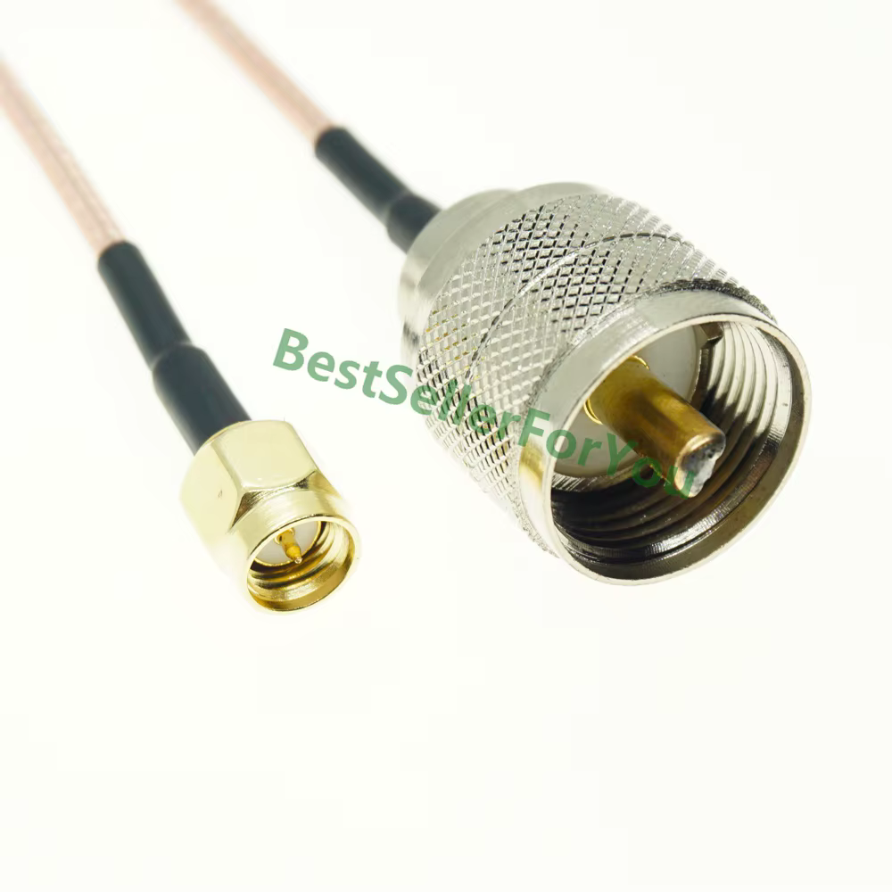 Adaptador UHF PL259 a SMA macho con cable RG316