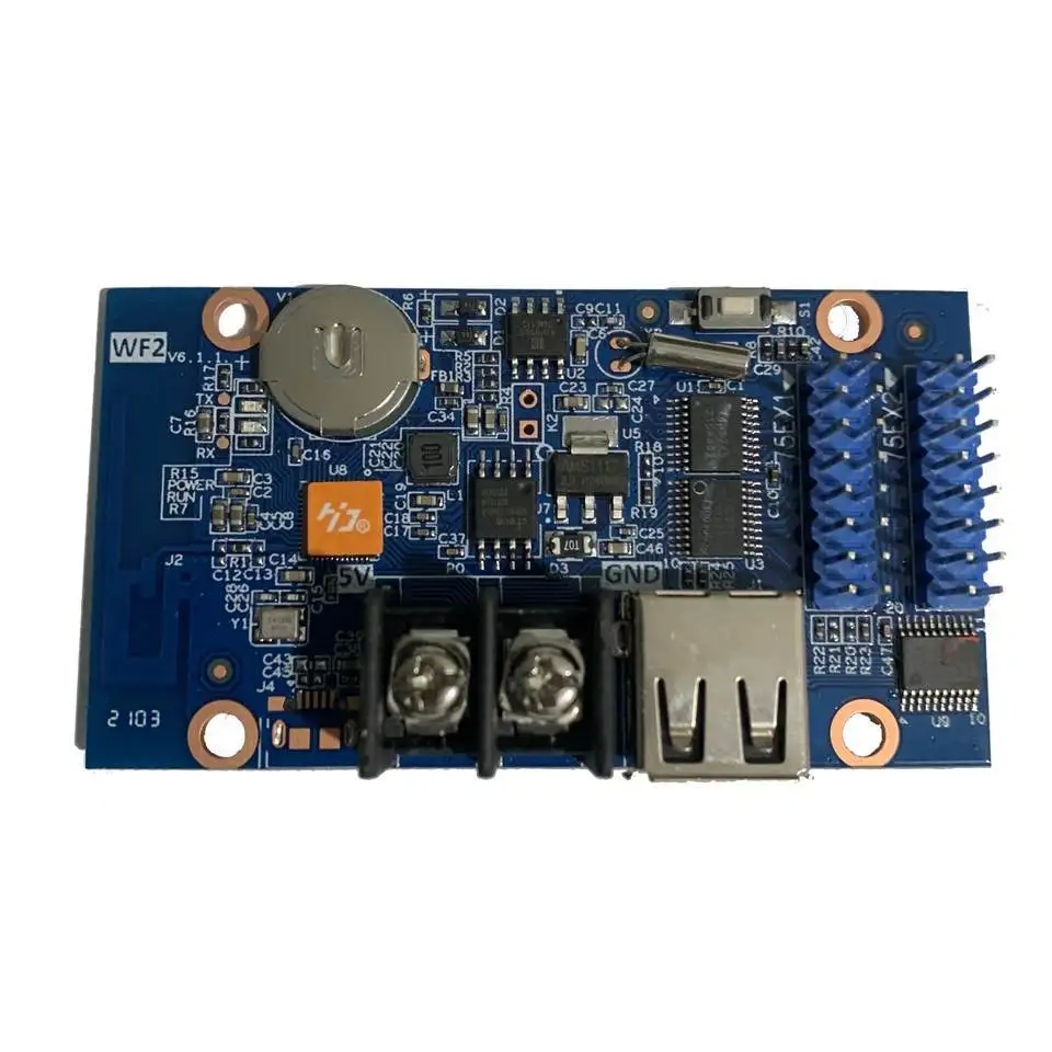 Panel frontal del controlador con indicadores LED