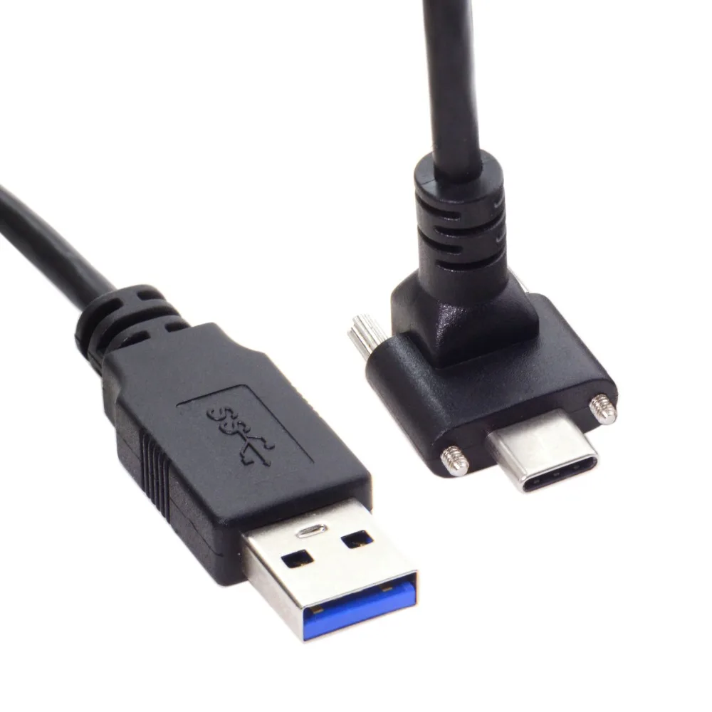 Cable USB con doble tornillo de bloqueo vista frontal