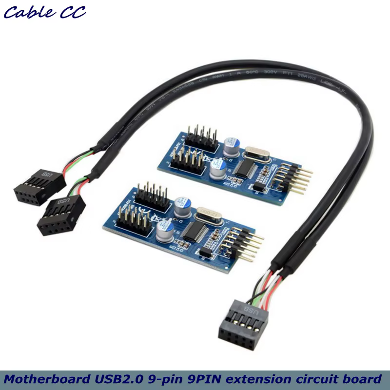 Cable divisor USB 2.0 de 9 pines hembra a 2 conectores