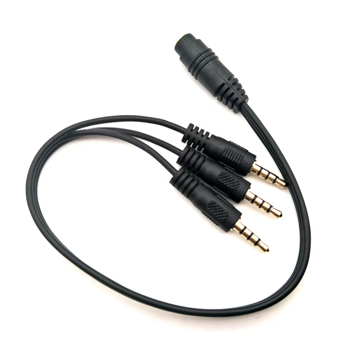 Vista frontal del divisor de audio TRS