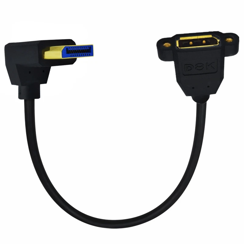 Cable DisplayPort 1.4 8K 60Hz Macho-Hembra 90° Panel - imagen 4