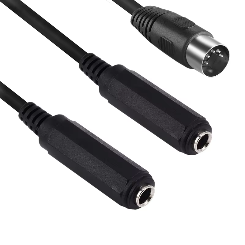 Ejemplo de uso conectando un teclado MIDI a un amplificador