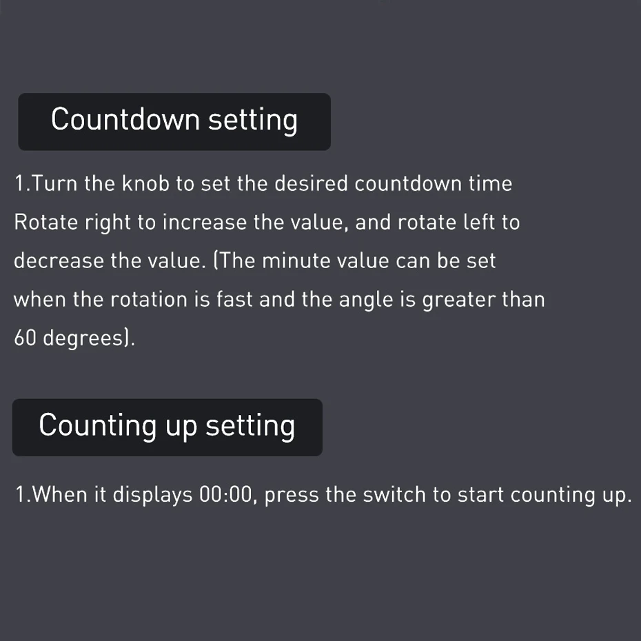 Panel de control del temporizador