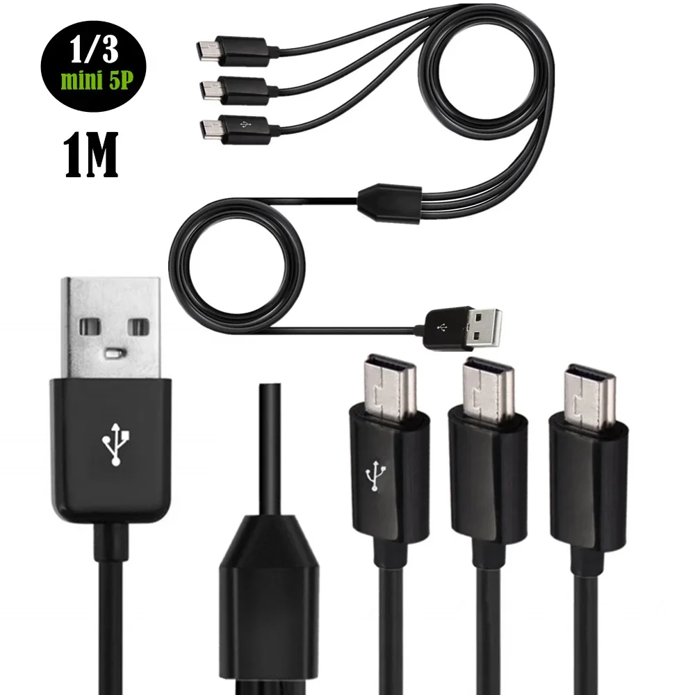 Conexiones del cable divisor mini USB