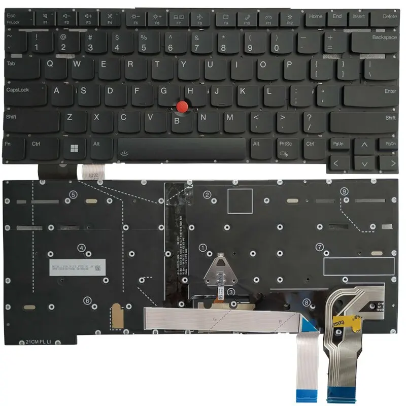 Detalle de la retroiluminación del teclado
