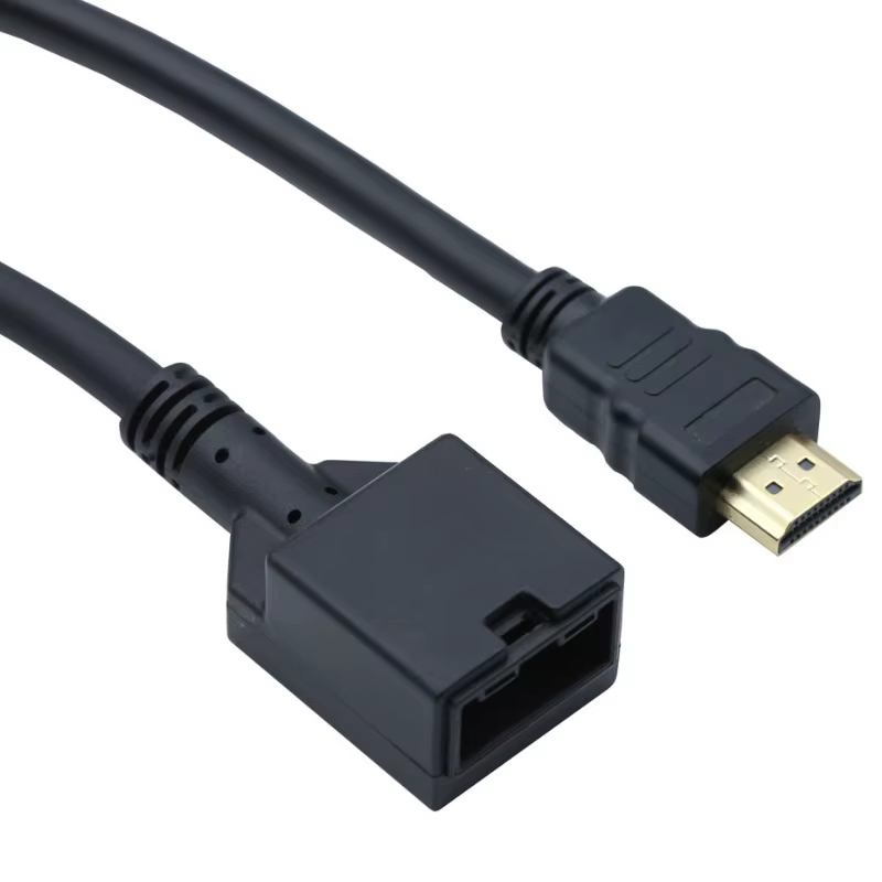 Vista frontal del cable HDMI E hembra a macho A
