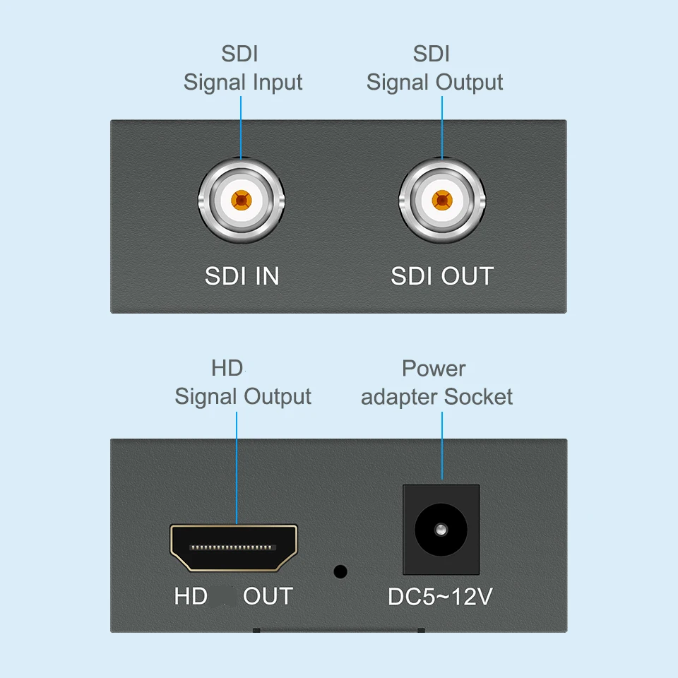 Convertidor SDI a HDMI con alimentación CC