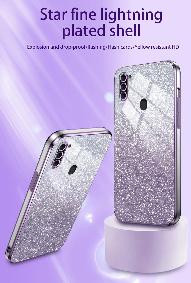 Funda de silicona con brillo degradado para Samsung Galaxy A11 y M11