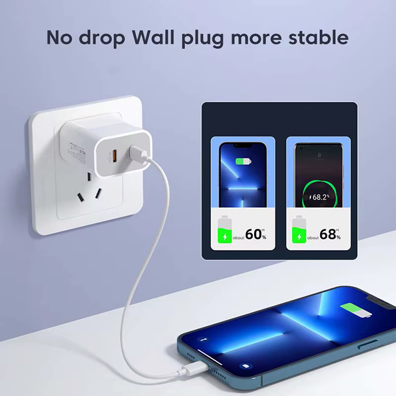 Cargador USB-C 40 W PD doble puerto con cable - imagen 5