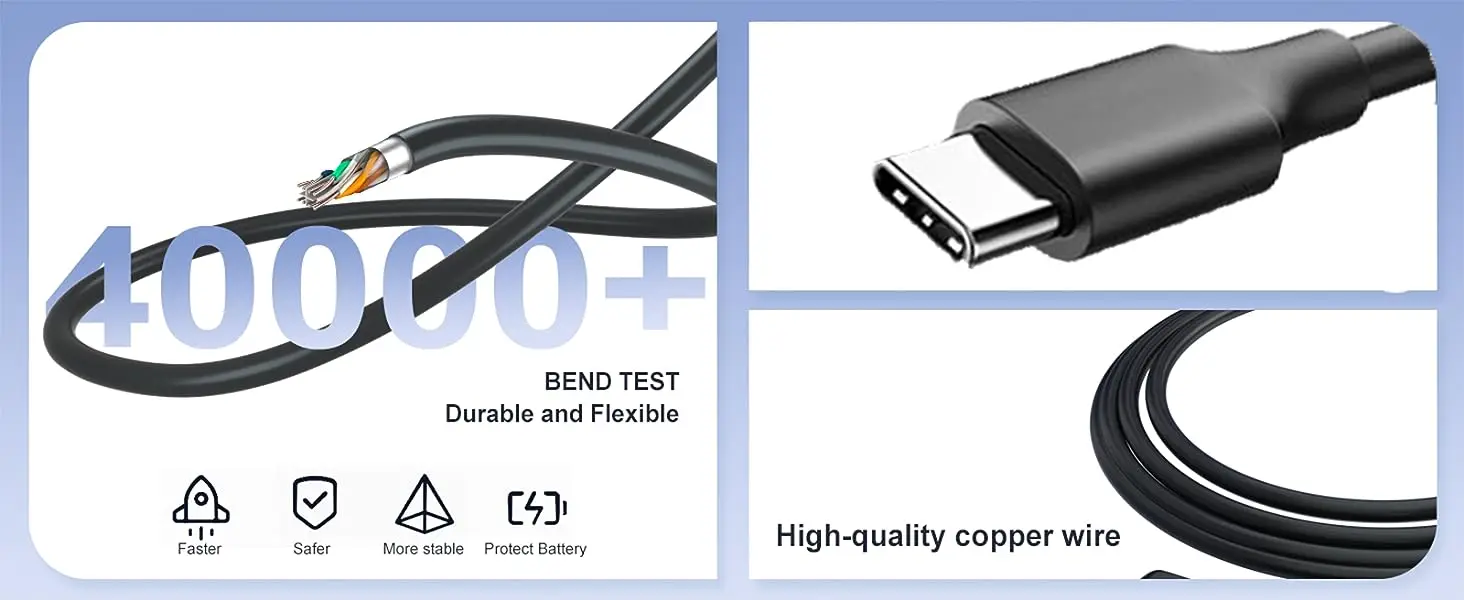 Cargador USB-C 65W PD visto desde el lateral