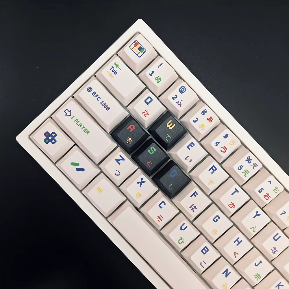 Teclas PBT Retro Blancas Perfil Cherry para Teclado Mecánico ISO
