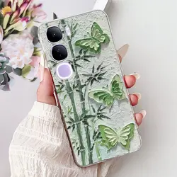 Funda Silicona TPU Vivo V40 Lite – Floral Transparente Antigolpes